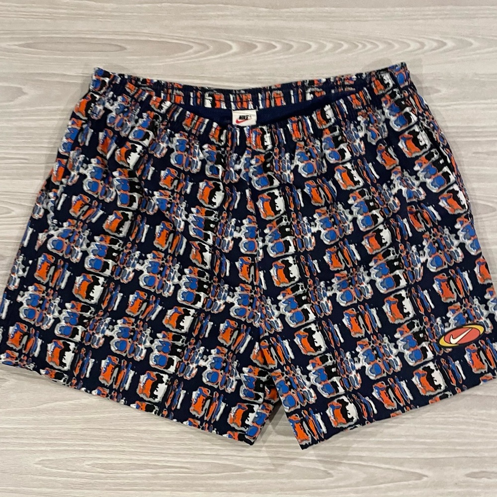 Vintage 90s Nike Geometric Abstract All Over Print Swim Shorts Men’s Size XL